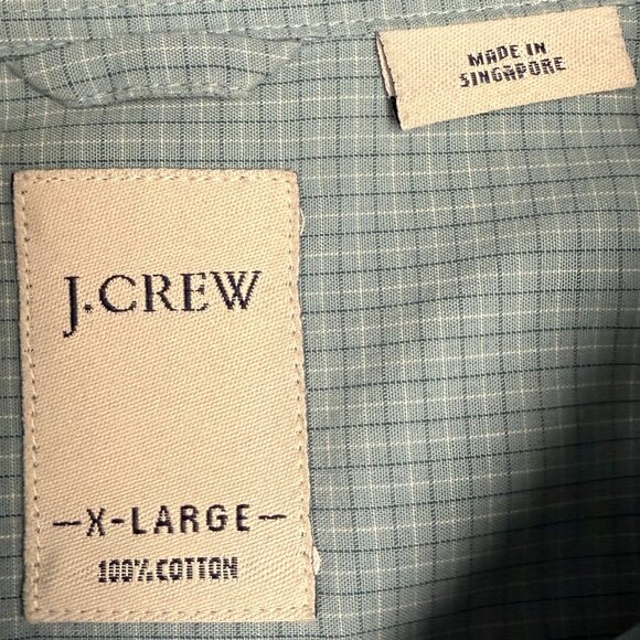 EUC Men's‎ J. CREW Sueded Broadcloth Mini Gingham Blue Shirt | Size XL - Picture 6 of 7